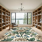 Vintage Cream Rose and Carnation Bouquet Rug