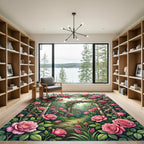 Romantic Pink Rose Garden Arbour Rug