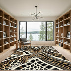 Golden Ocelot Spotted Tropical Art Rug