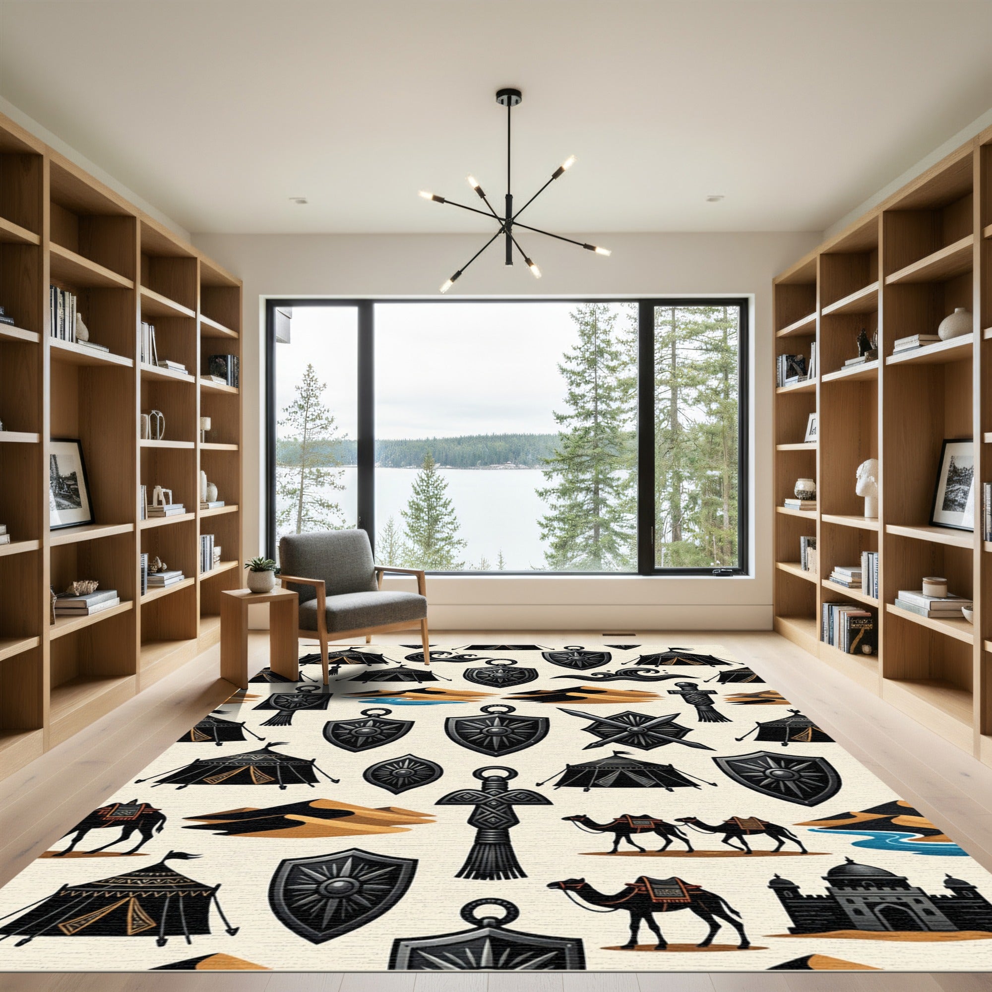 Desert Caravan Tent Shield Motif Rug