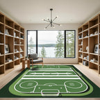 Athletic Field Green Sport Centerpiece Rug