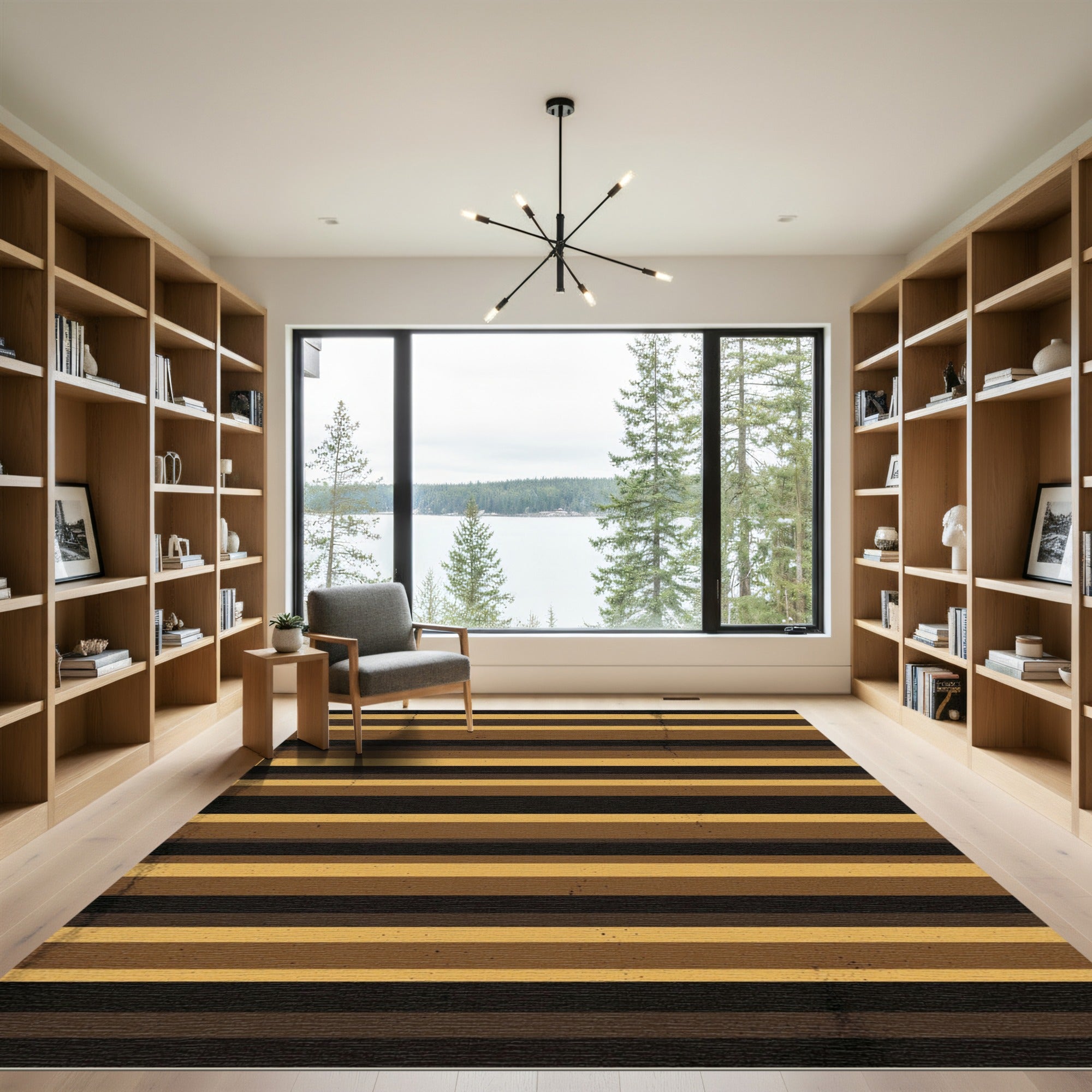 Earthy Toned Horizontal Stripe Rug