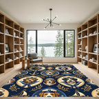 Nautical Sailor Dog Navy Blue Anchor Rug