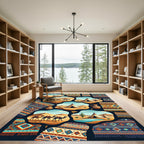 Vibrant Geometric Earth Tone Nomad Rug