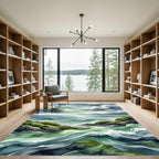 Stormy Coastal Waters Moody Seascape Rug