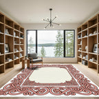 Rose Gold Swirl Border Frame Rug