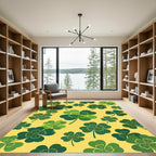 Lucky Four Leaf Clover Yellow Rug