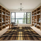 Classic Brown Plaid Tartan Check Rug