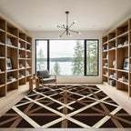 Woven Bamboo Lattice Pattern Rug