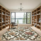 Vintage Floral Vine Lattice Rug