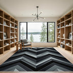 Monochromatic Chevron Layered Rug