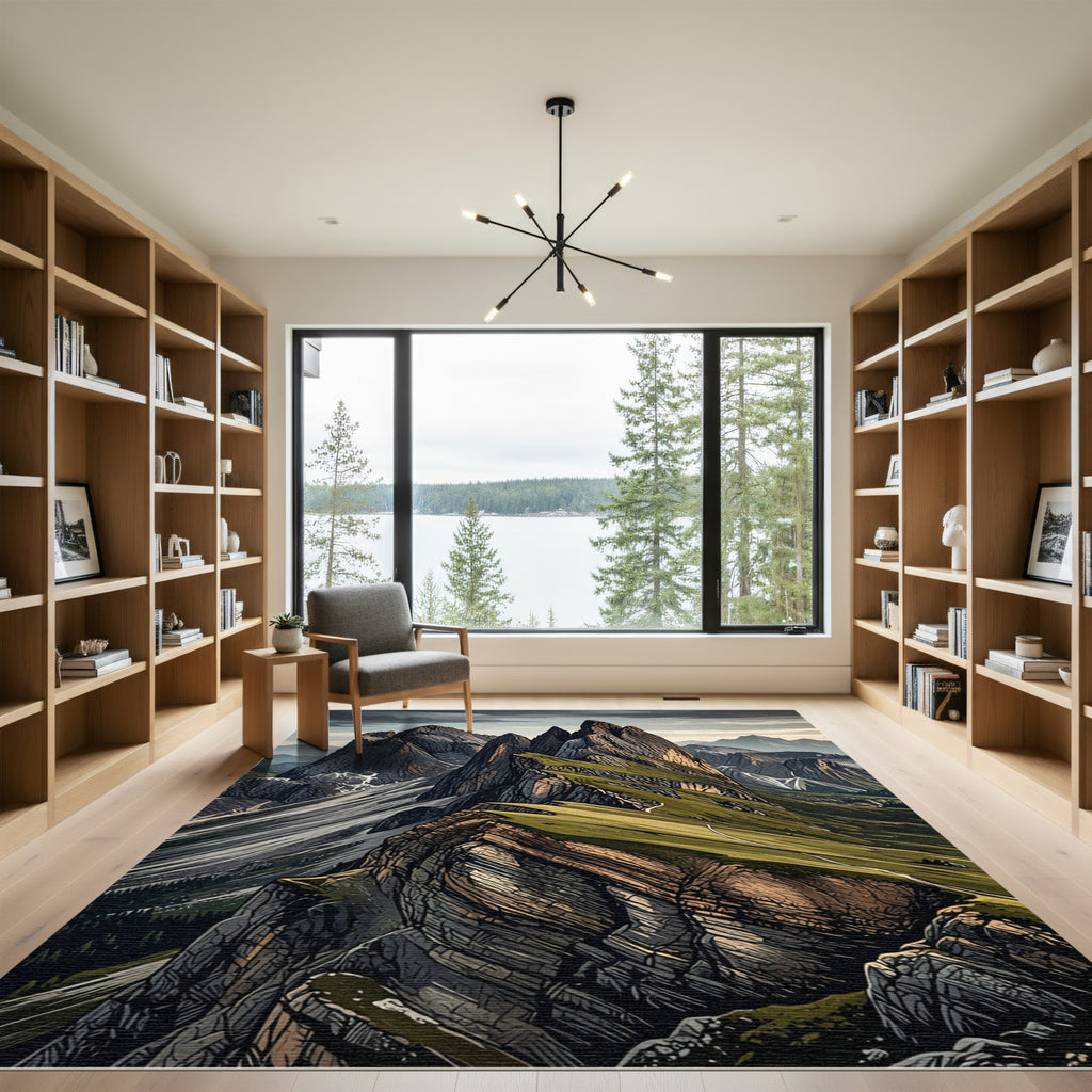 Craggy Mountain Peaks Rug