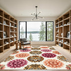 Leopard and Dahlia Floral Swirl Rug