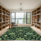 Emerald Green Floral Vine Abloom Rug