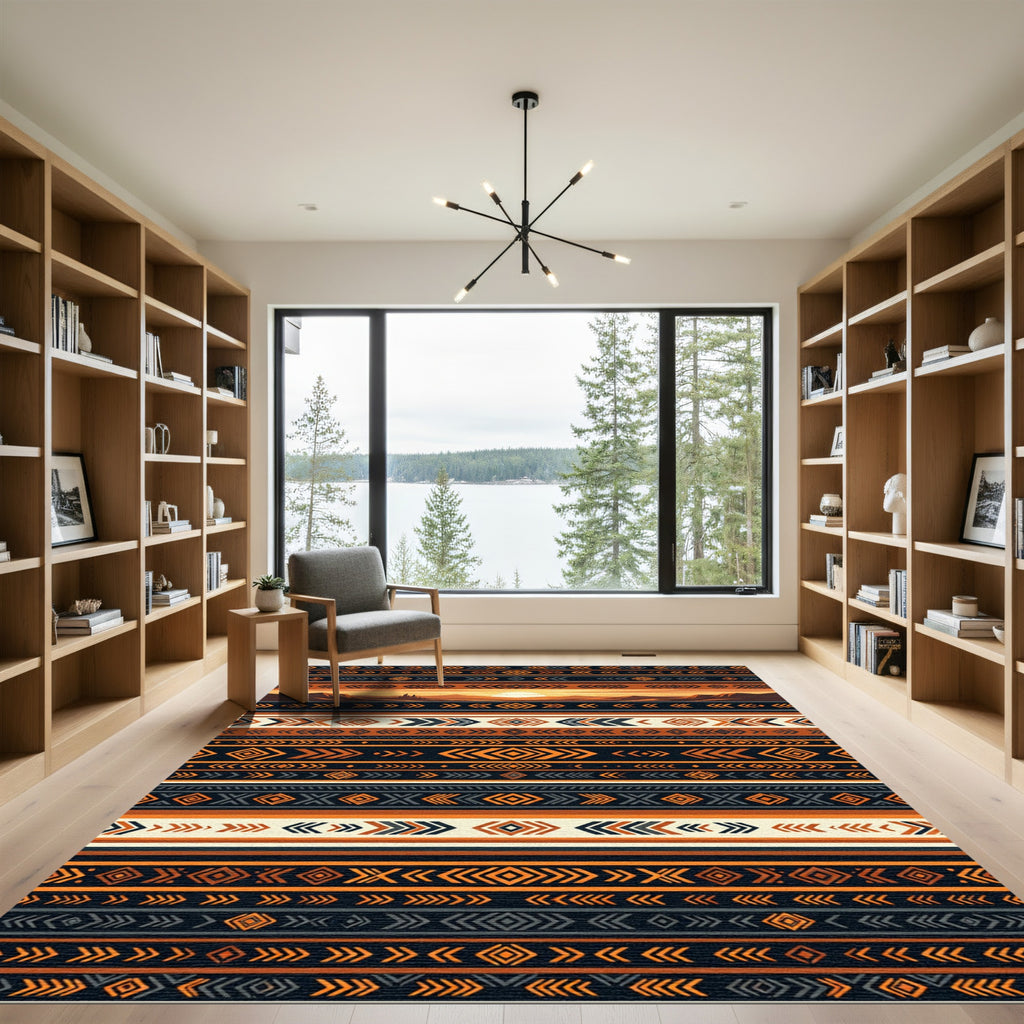 Sunset Mesa Geometric Southwestern Stripe Rug