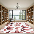 Pink Cherry Blossom Petal Swirls Rug