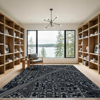 Urban Highway Gray Cityscape Overlay Rug