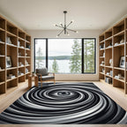 Monochrome Optical Illusion Vortex Eye Rug