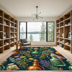 Mystical Apothecary Herb and Potion Botanical Rug