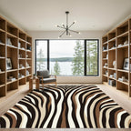 Abstract Earthy Tone Zebra Stripe Rug