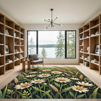 Golden Daisy Wheat Meadow Floral Rug