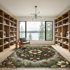Earthy Antique Floral Medallion Rug