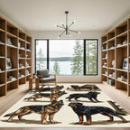 Pastoral German Shepherd Canine Collage Rug