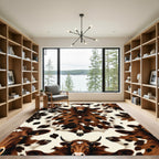 Rustic Brown Speckled Cowhide Farmhouse Rug