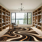 Rich Amber Swirl Marble Rug
