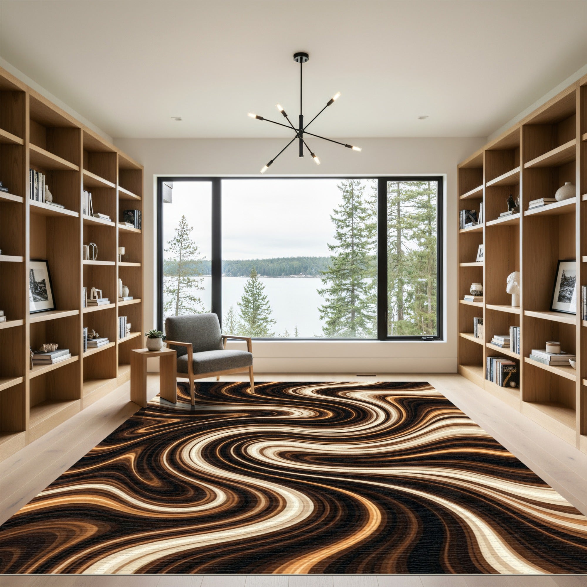 Rich Amber Swirl Marble Rug