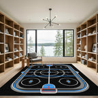 Contemporary Hockey Rink Arena Graphic Rug