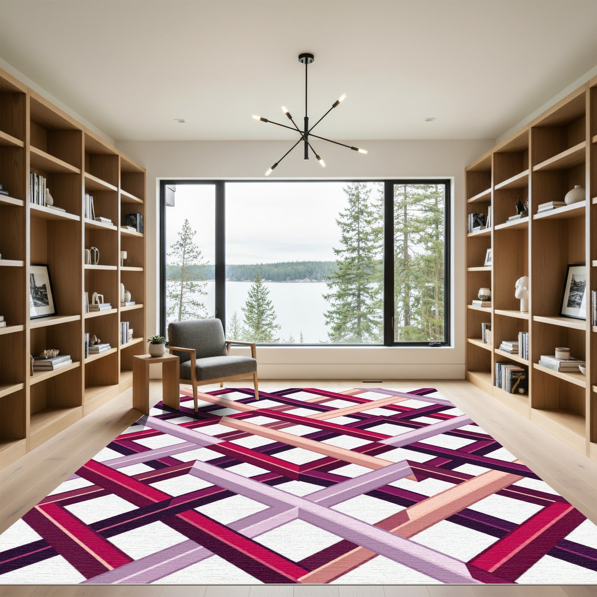 Geometric Intersecting Berry and Peach Lattice Rug