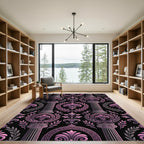Neo-Classical Pink Column Greek Floral Rug