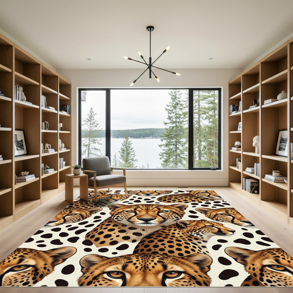 Bold Cheetah Print Animal Close-up Rug
