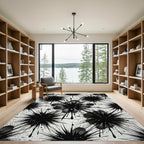 Black Ink Splatter Starburst Rug