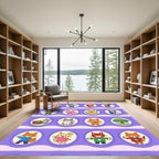 Playful Cartoon Children Animal Collection Rug