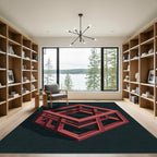 Terracotta Impossible Cube Illusion Rug