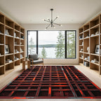 Rusty Red Lattice Texture Rug