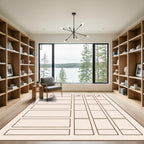 Linen Alphabet Grid Layout Rug