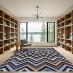Modern Geometric Pastel Zigzag Chevron Rug