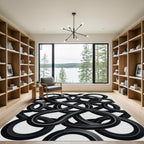 Black Intertwined Infinite Loop Rug