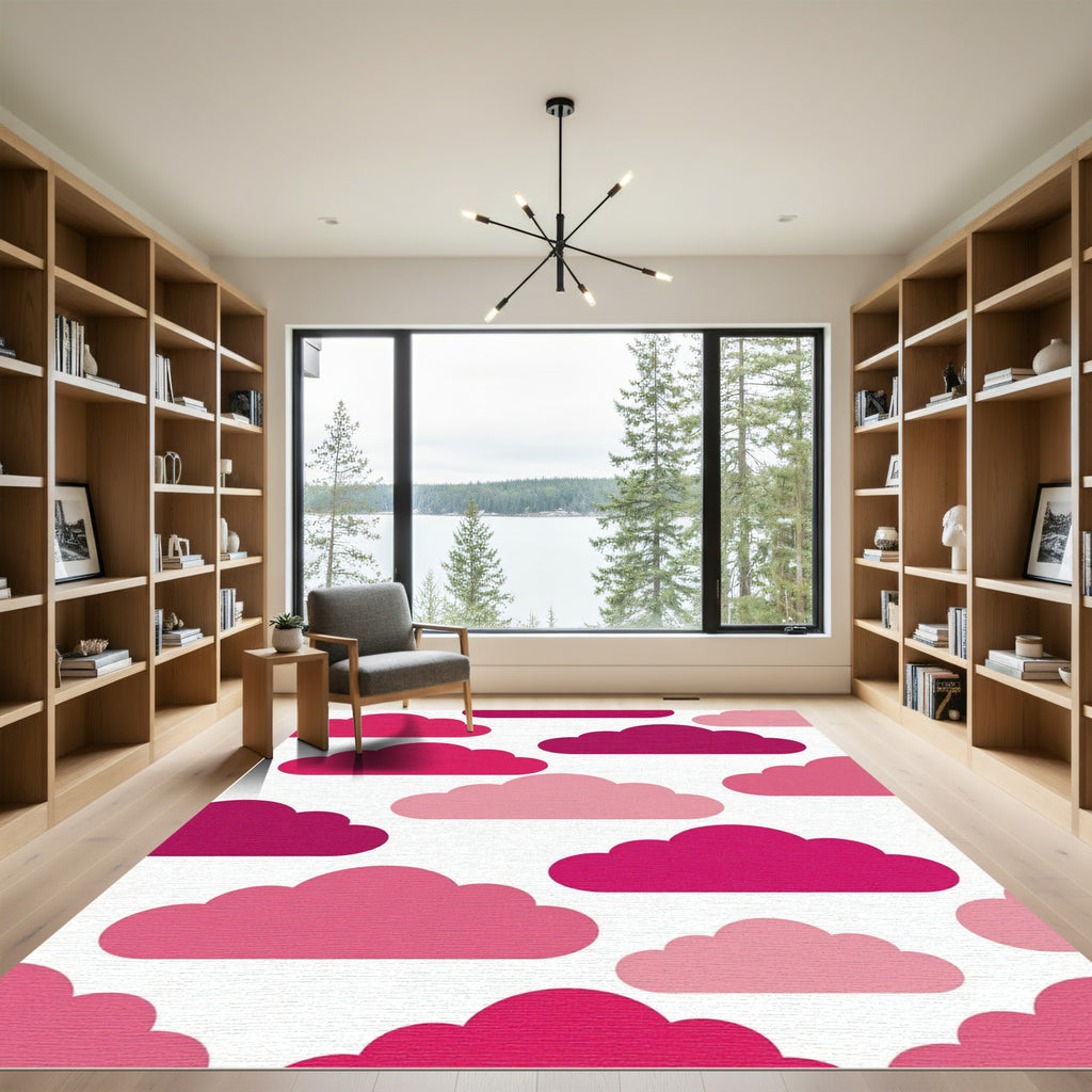 Pink Cloud Array Composition Rug