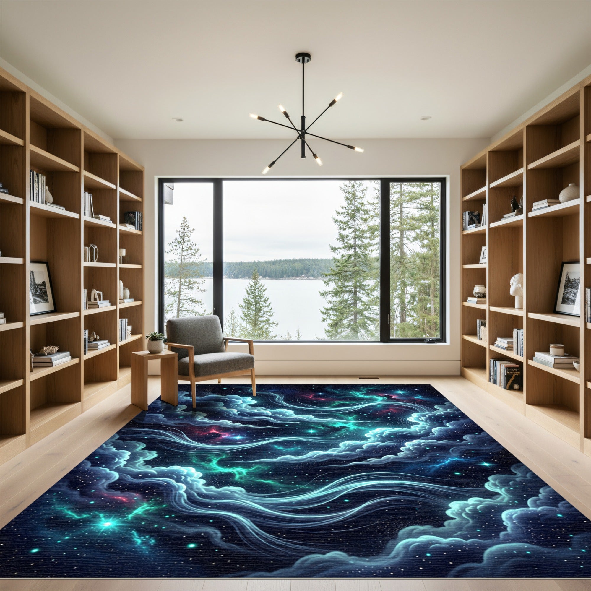 Ethereal Cosmic Nebula Swirl Rug