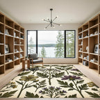Botanical Green and Purple Vintage Flora Rug