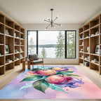 Watercolor Apple Orchard Fruit Composition Rug