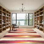 Sunset Gradient Brush Stroke Stripes Rug