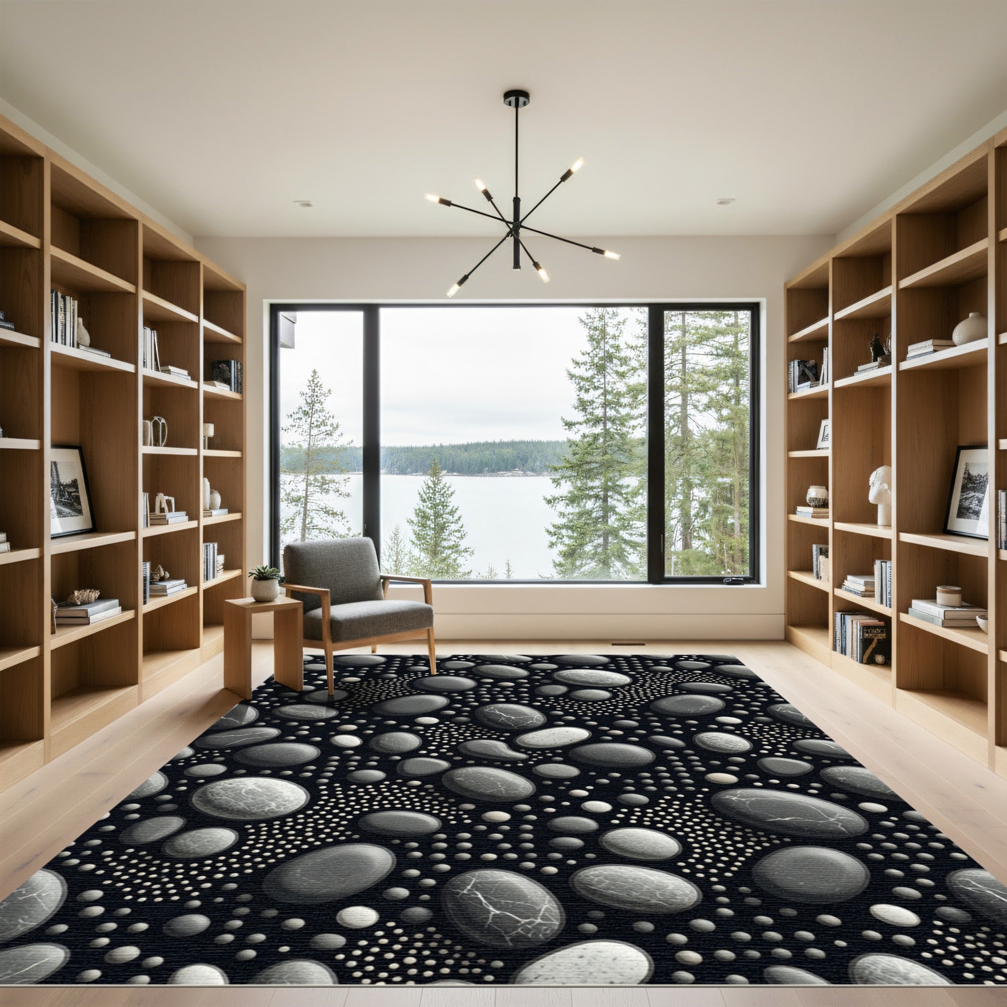 Charcoal Pebble Mosaic Arrangement Rug