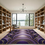 Elegant Purple Gold Deco Arches Rug