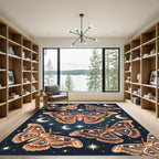 Celestial Moth and Moonlit Sky Rug