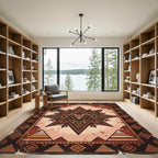 Geometric Terracotta Ram Star Art Rug